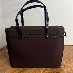 Chic Stuart Weitzman Brown Crepe with Black Accents